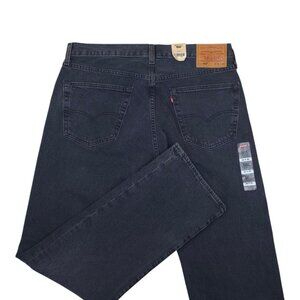 Levis Mens 501 Original Fit Jeans 36 X 32 Black Washed Denim Cotton IRREGULAR